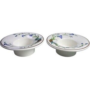Villeroy & Boch Botanica Blue Bellflower Tealight Candle Holders Set 2 Roots